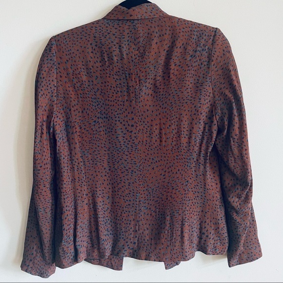 SEE U SOON Burgundy Abstract Polka Dot Open Cropped Blazer NWT - Picture 9 of 11